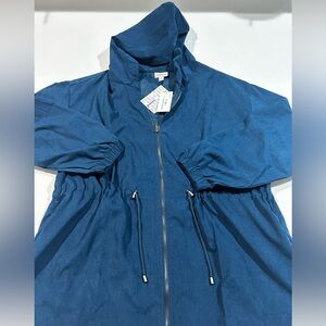 NWT Lularoe Large Jackie Blue Zip-Up Hooded Jacket